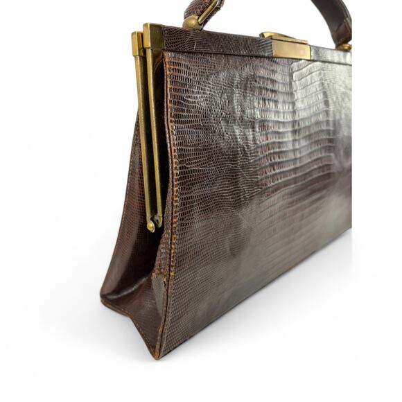 Vintage 1950s Lesco Genuine Alligator Leather Handbag - Picture 5 of 16